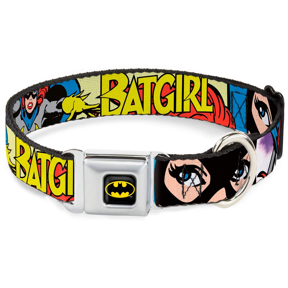 Buckle-Down Seatbelt Buckle Dog Collar - Batgirl In Action W/Face Close-Up - 1.5' Wide - Fits 16-23' Neck - Medium