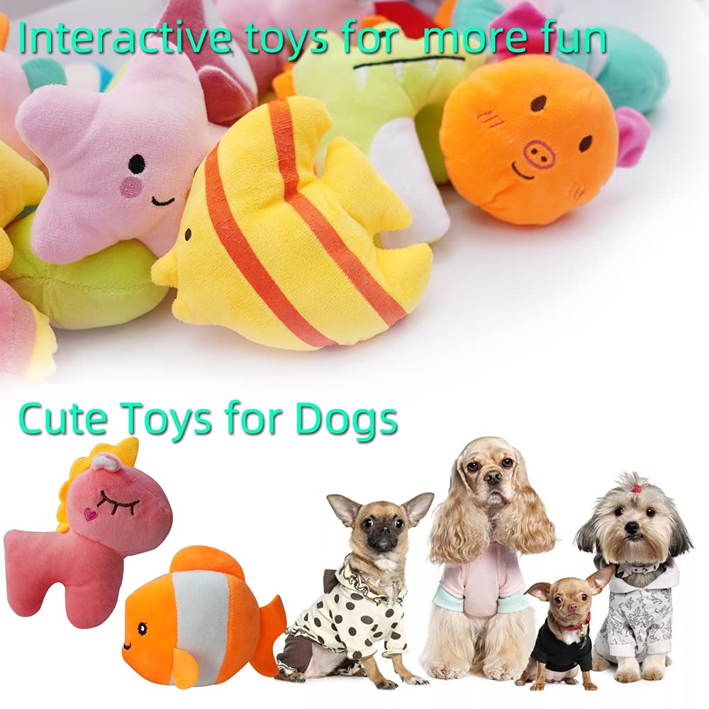 Yunkingdom 27 Pack Puppy Squeaky Toy,Different Designs Squeakers Pet Toys,Cute Bulk Plush Dog Toys,Small Dog