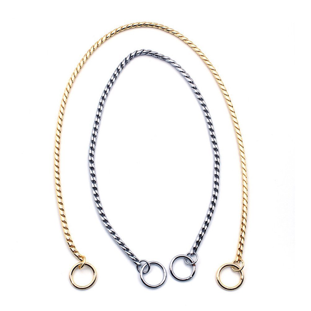 Sgoda Silver Dog Chain Collar Choke Pet Training Snake Collar With Heavy Links, 24 In, 5 Mm