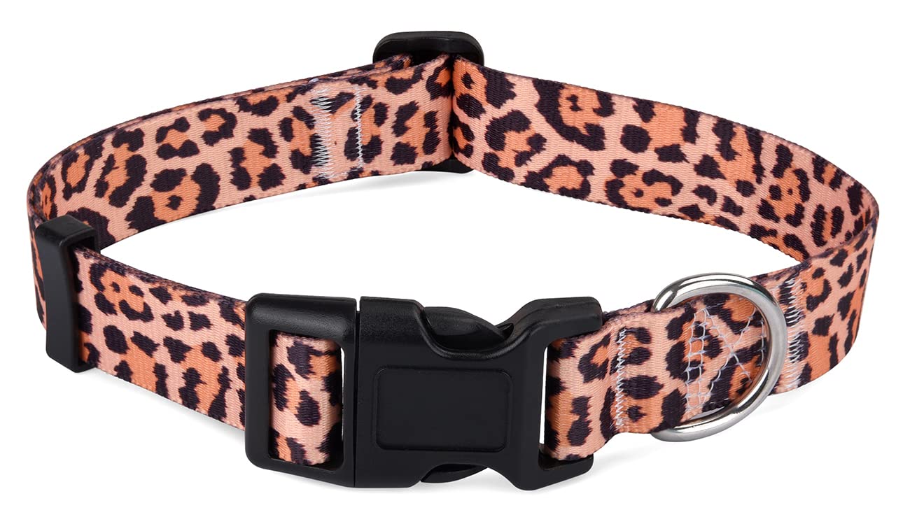 Hqyddmi Dog Collar For Small Dogs, Soft Comfy Pet Collar For Small Medium Large Dogs, Leopard Pattern For Boy Girl Puppy Dogs(Le