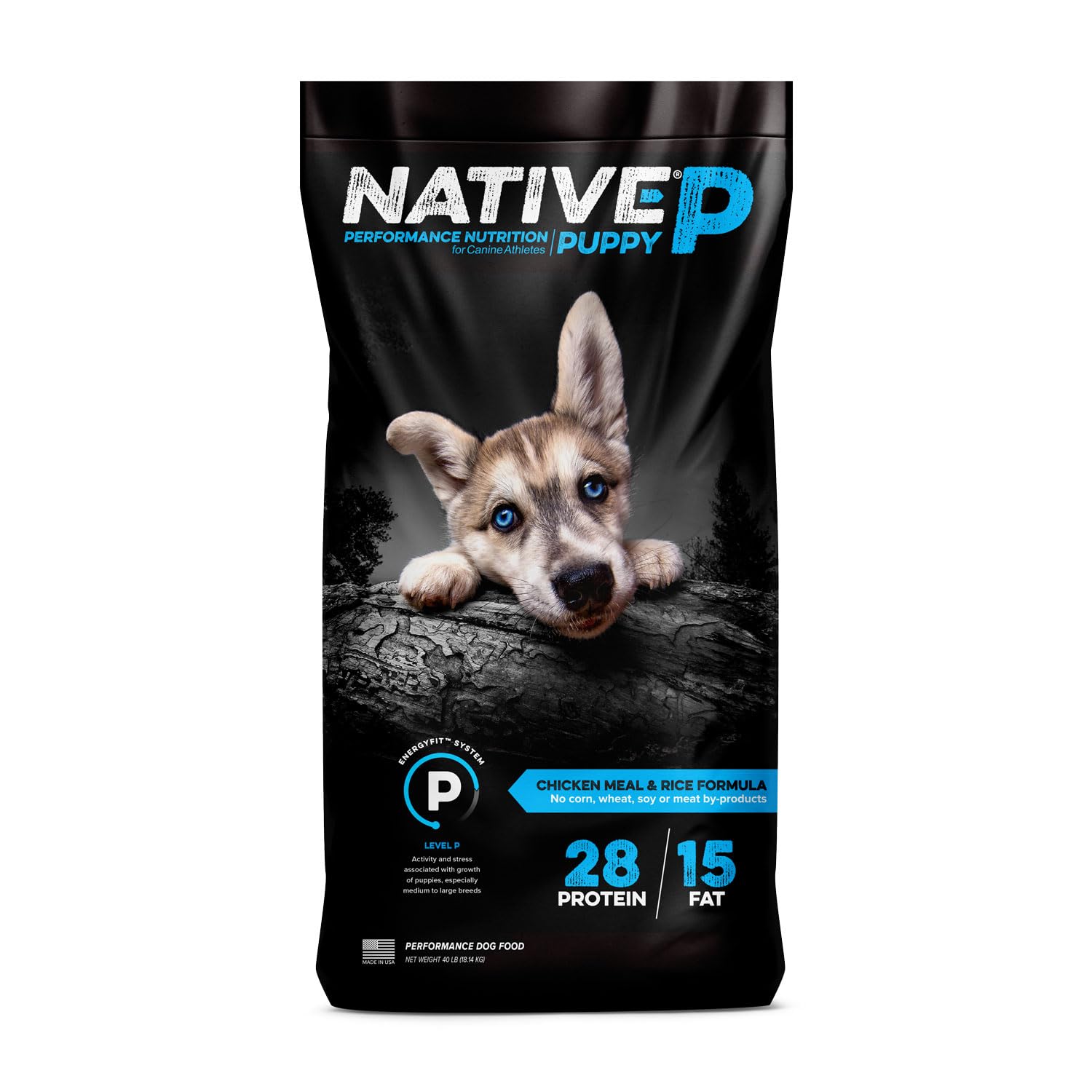 NATIVE Performance Puppy Food | Chicken Meal and Rice Formula | No Filler or Bi-Products | 40 Pound Bag