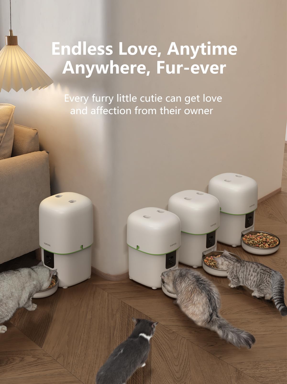 Automatic Cat Feeder with Camera - 5G WiFi Auto Cat Food Dispenser, 1080P HD Video with Night Vision, 1-15 Meals, 1-99 Portions,
