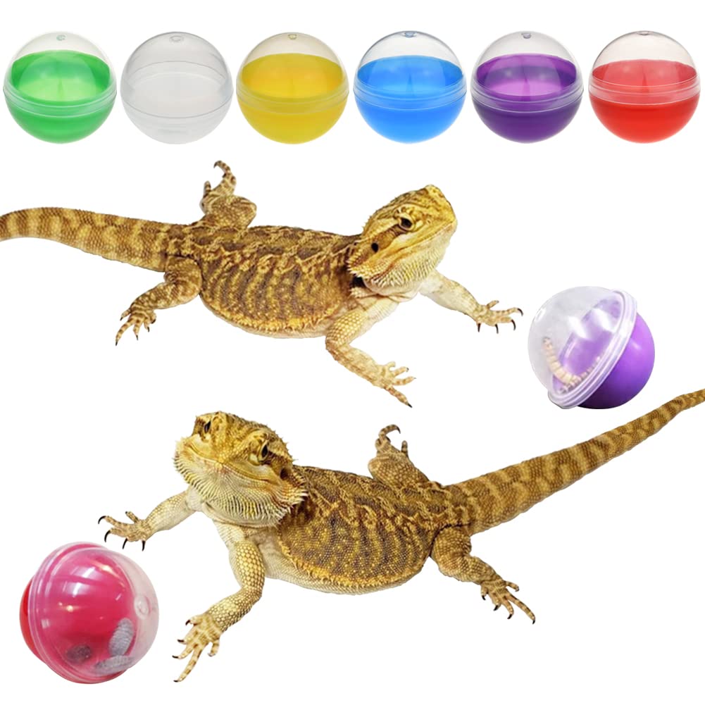 CooShou 6Pcs Lizard Bearded Dragon Feeding Toys Ball Reptile Food Toys Ball Lizard Interactive Toys for Bearded Dragon, Lizard, 