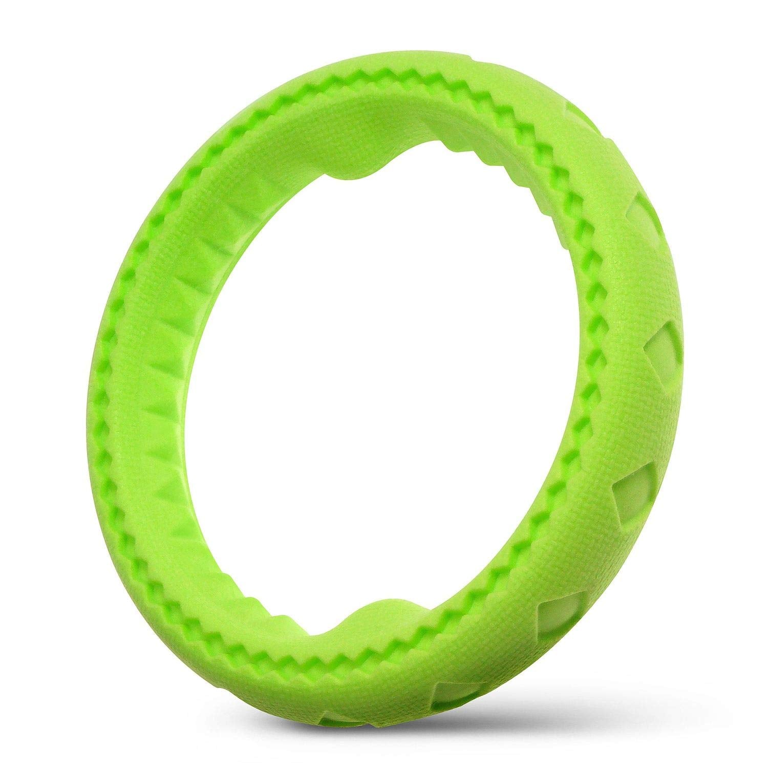 Fluffy Paws Dog Chewing Ring - Soft Rubber Ring Dental Chewing Teething Biting Chasing Training Toy For Small And Medium Dog Pup
