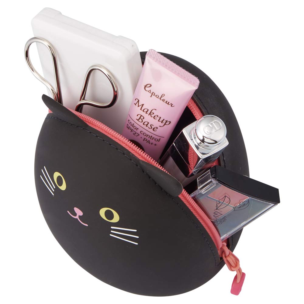 Lihitlab Punilabo Zipper Pouch, Egg-Shaped, 3.8' X 4.7', Gray Cat (A7783-4), Large: 1.3 X 4.7 X 3.8 Inches