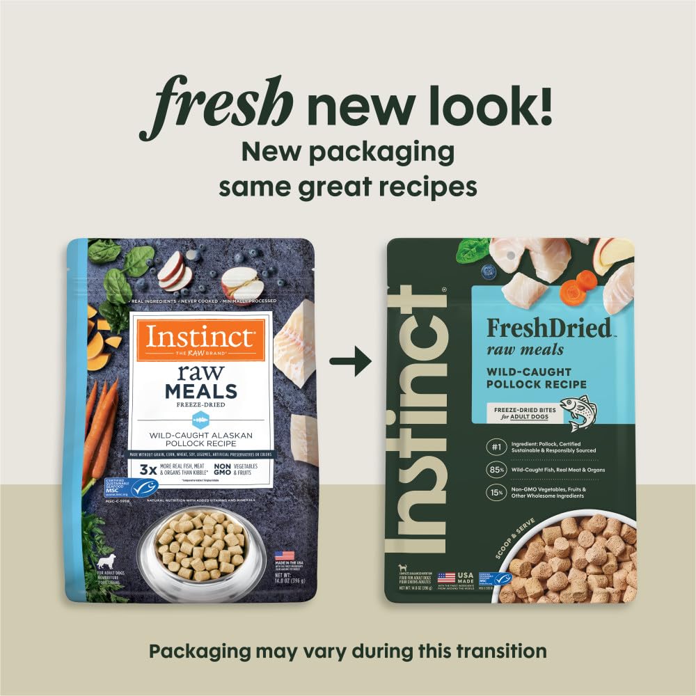 Instinct Raw Meals Freeze-Dried Pollock Dog Food, 14 oz. Bag