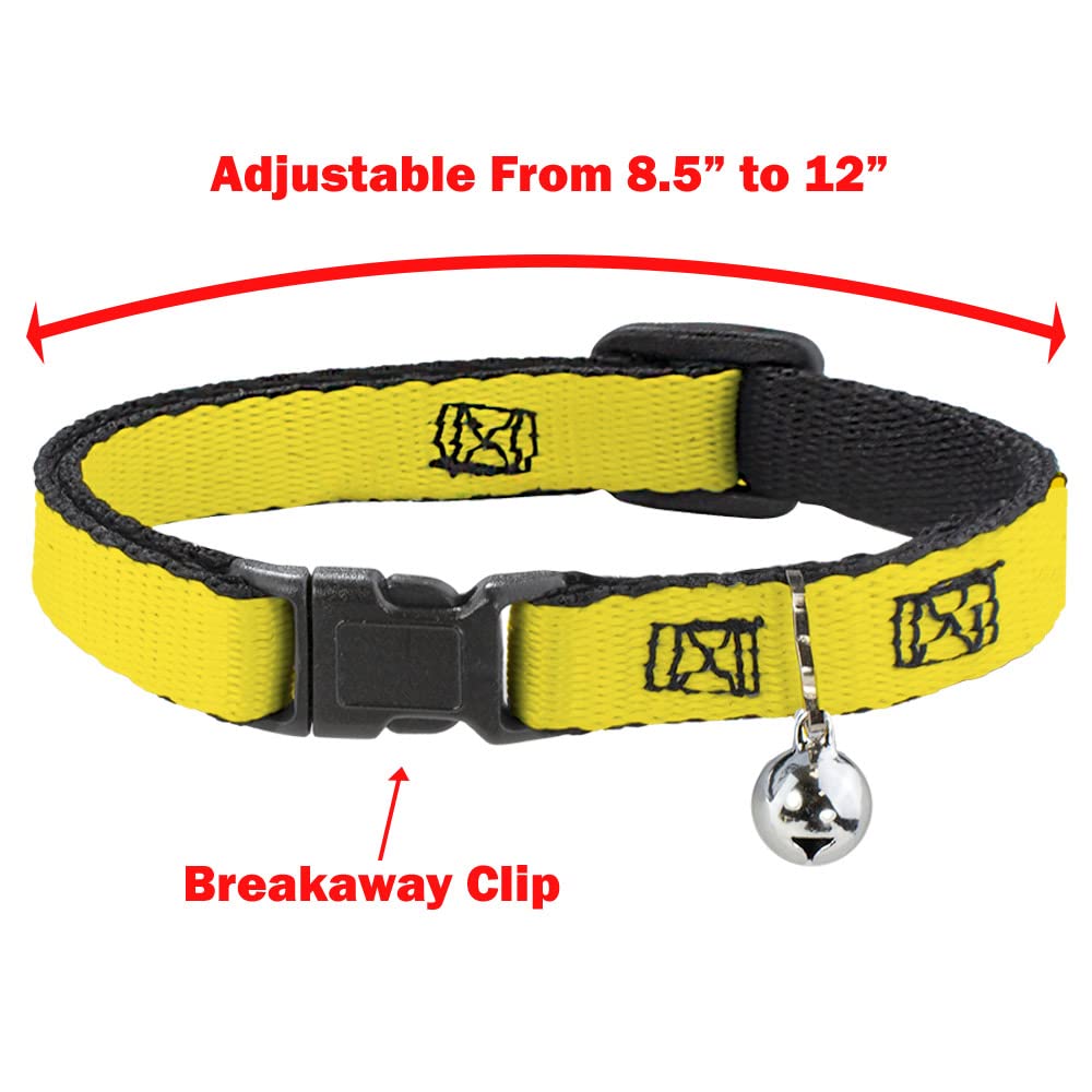 Cat Collar Breakaway The Joker Pose Cards Hahahaha Black Gray 8 To 12 Inches 0.5 Inch Wide