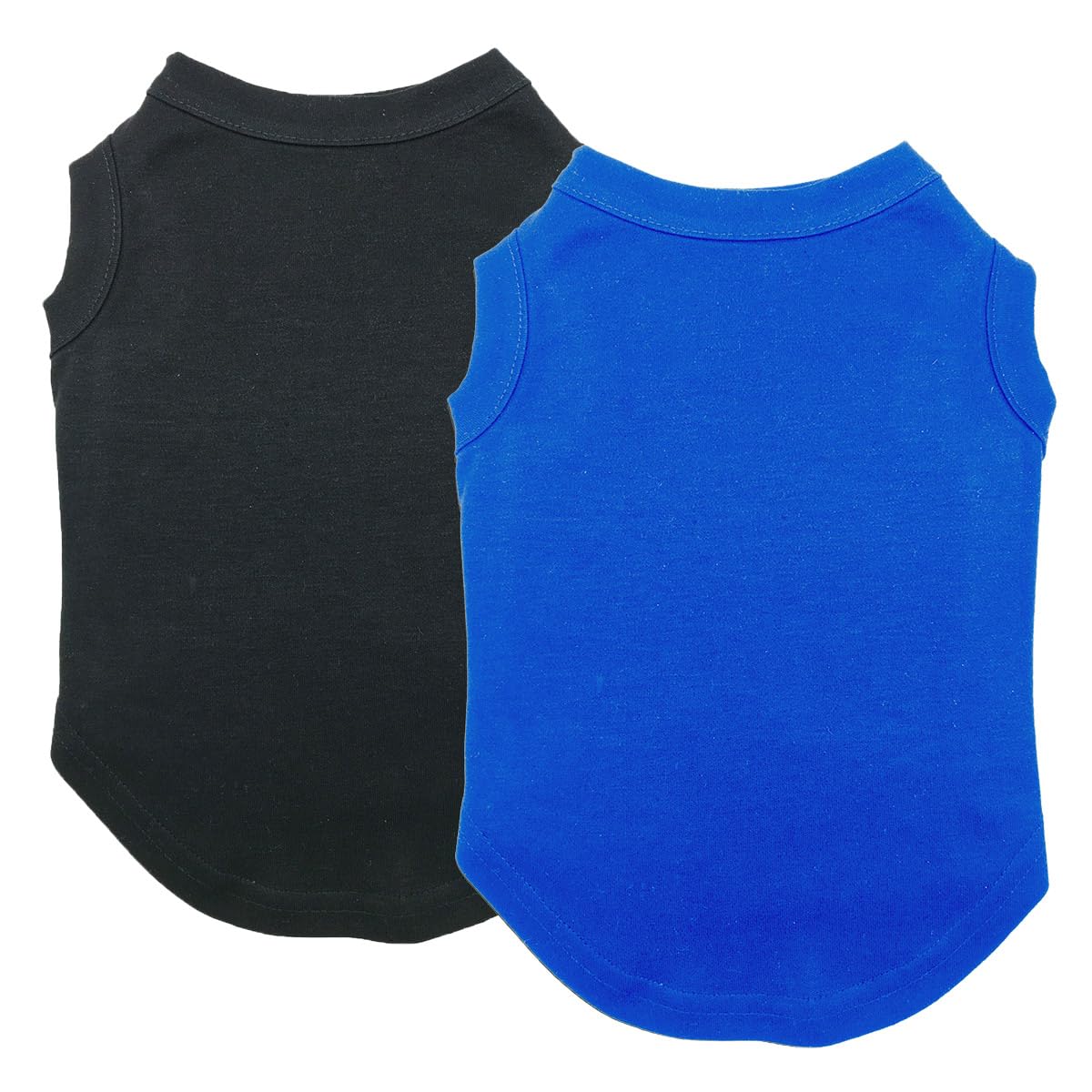 Chol&Vivi Dog Shirt Clothes, 2Pcs Blank Dog Shirts Cotton Clothes Sleeveless Fit For Small To Extra Large Size, Pet Tank Top For