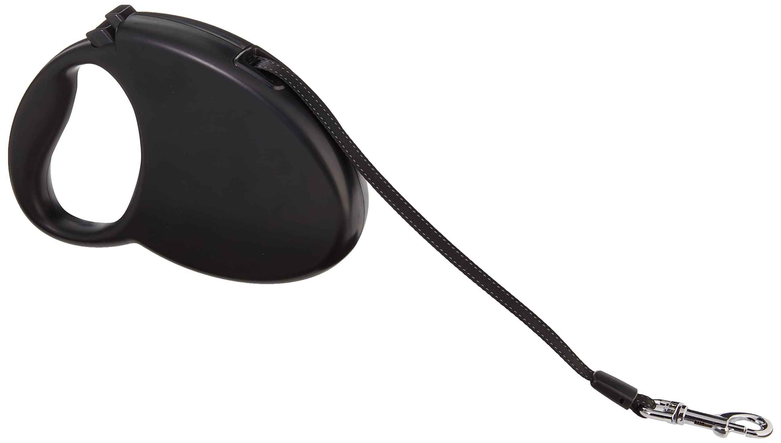 Amazon Basics Retractable Pet Leash for Dogs up to 44 lbs, Nylon, Locking Mechanism, Large - 24ft, Black