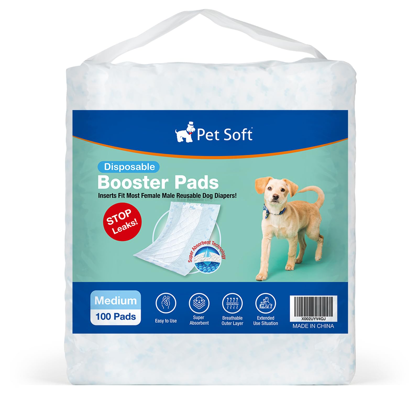 Pet Soft Dog Diaper Liners  Disposable Dog Diaper Booster Pads for Male & Female Dogs fit Most Dog Wraps and Belly Bands UpGra