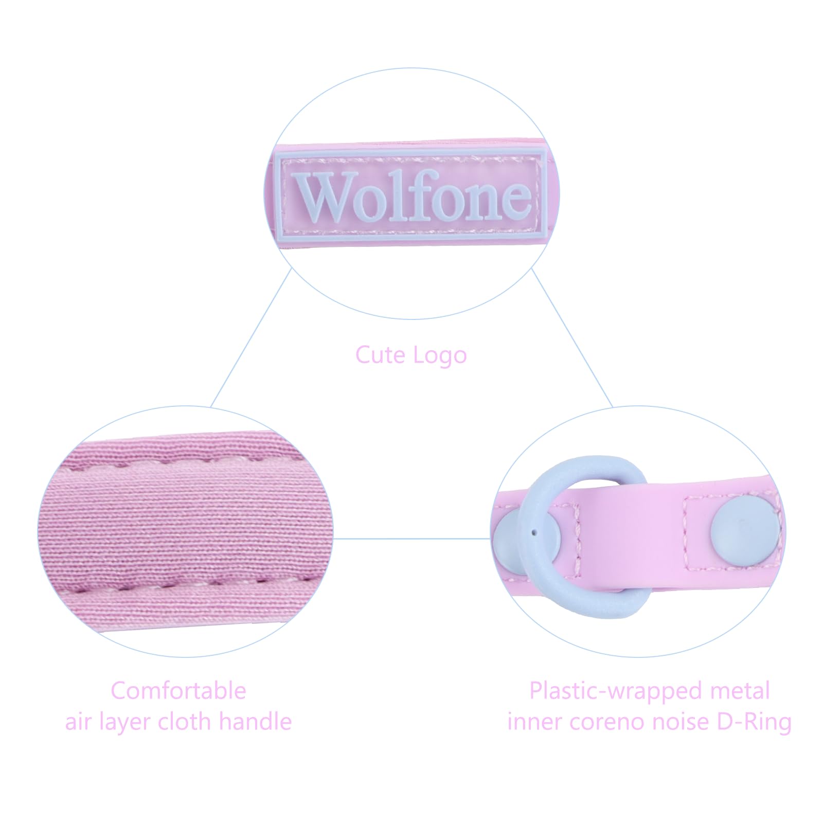 Wolfone Waterproof Dog Leash Carabiner Leash For Dogs Soft Handle Easy Care 5Ft*15Mm*2.0Mm Sweet Lilac