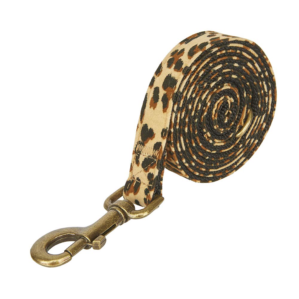 Petiry Dog Leash Leopard Pattern, 5 Feet Length, Durable Nylon With Ribbon For Small And Medium Dogs.(Small, Leopard Leash)