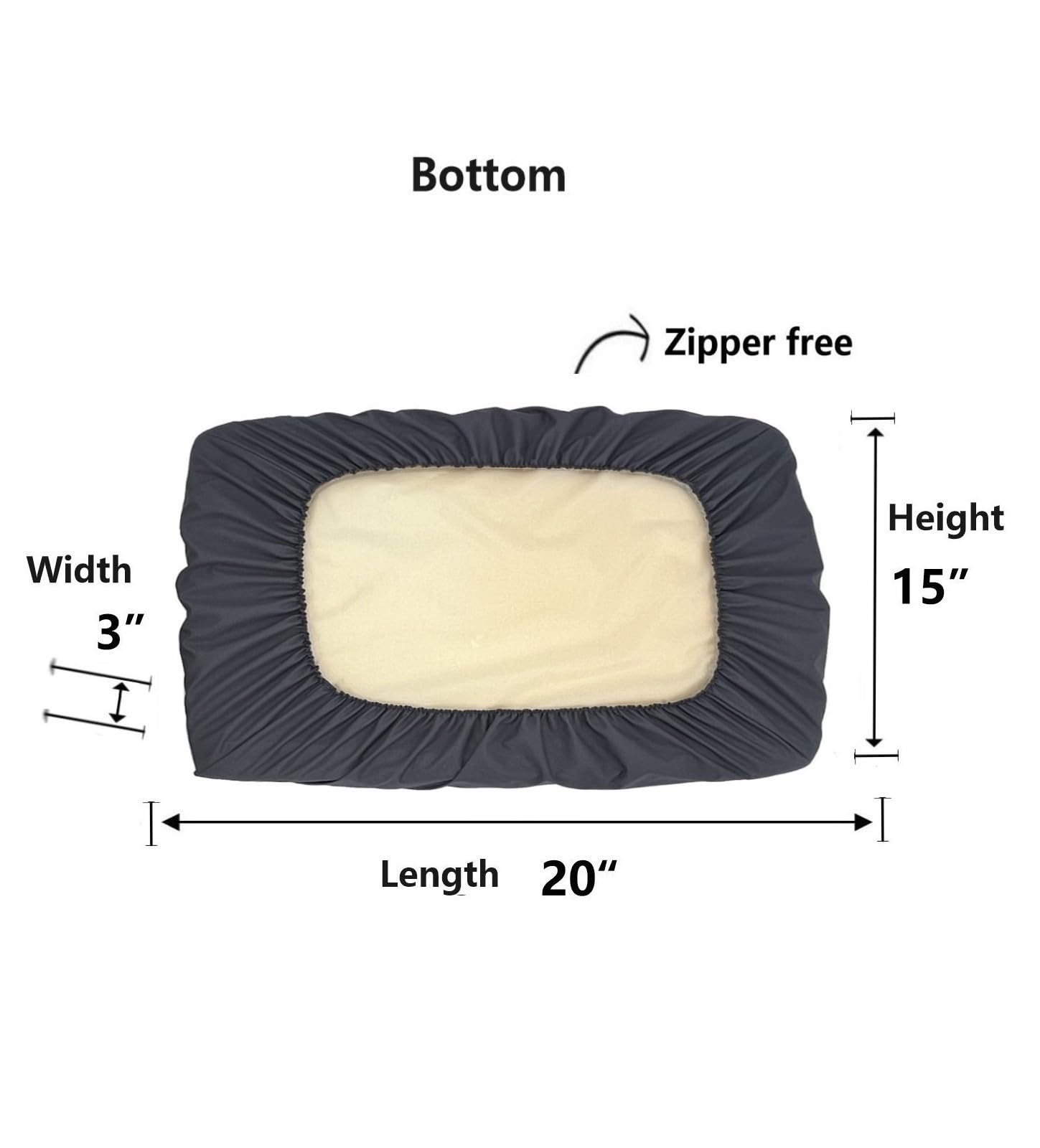 Eechicspace Elastic Waterproof Dog Bed Plastic Cover Bluish-Gray 20 X 15 Inch
