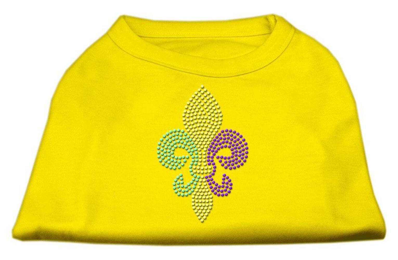 Mirage Pet Products Mardi Gras Fleur De Lis Rhinestone Dog Shirt, Medium, Grey