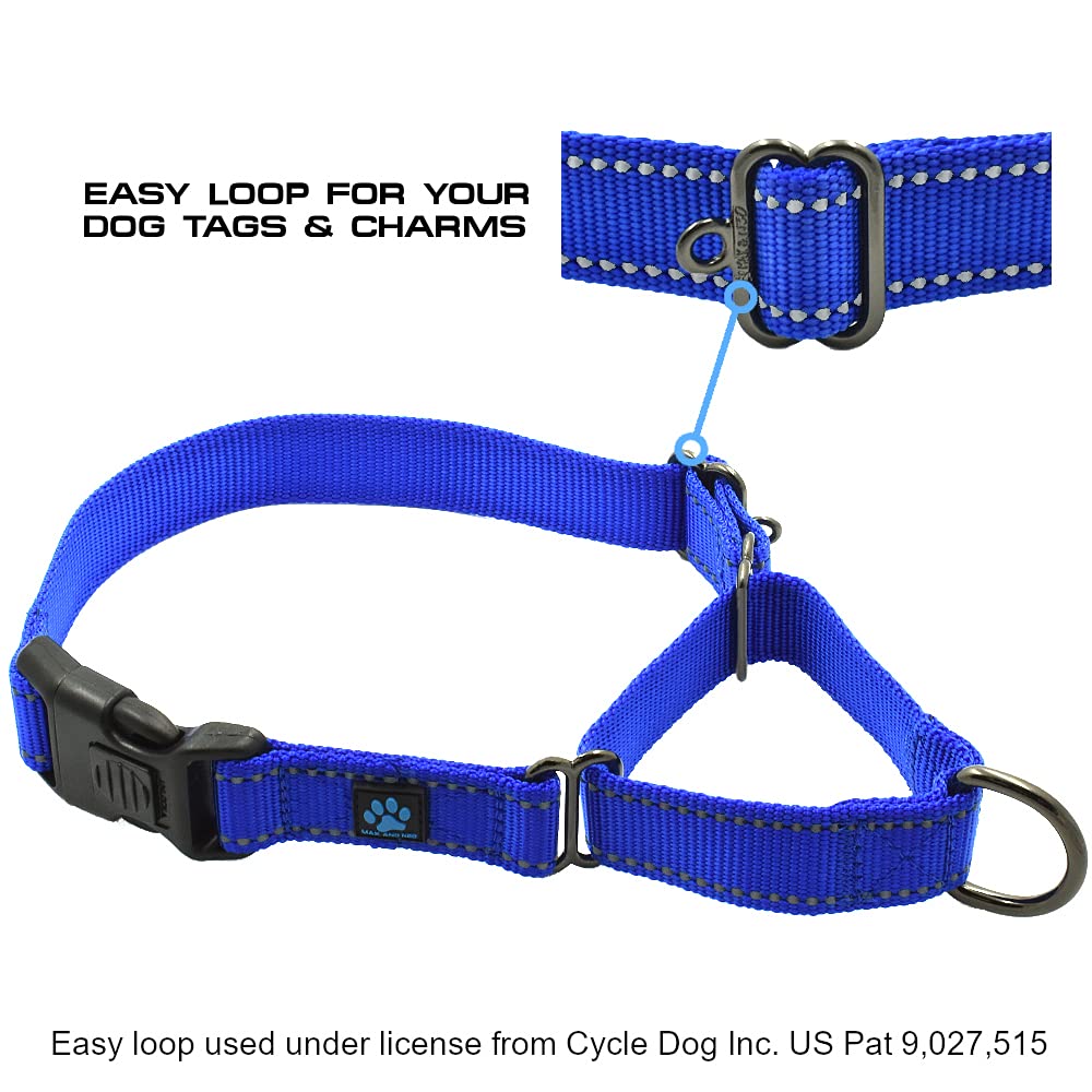 Max And Neo Nylon Martingale Collar - We Donate A Collar To A Dog Rescue For Every Collar Sold (Small, Black)
