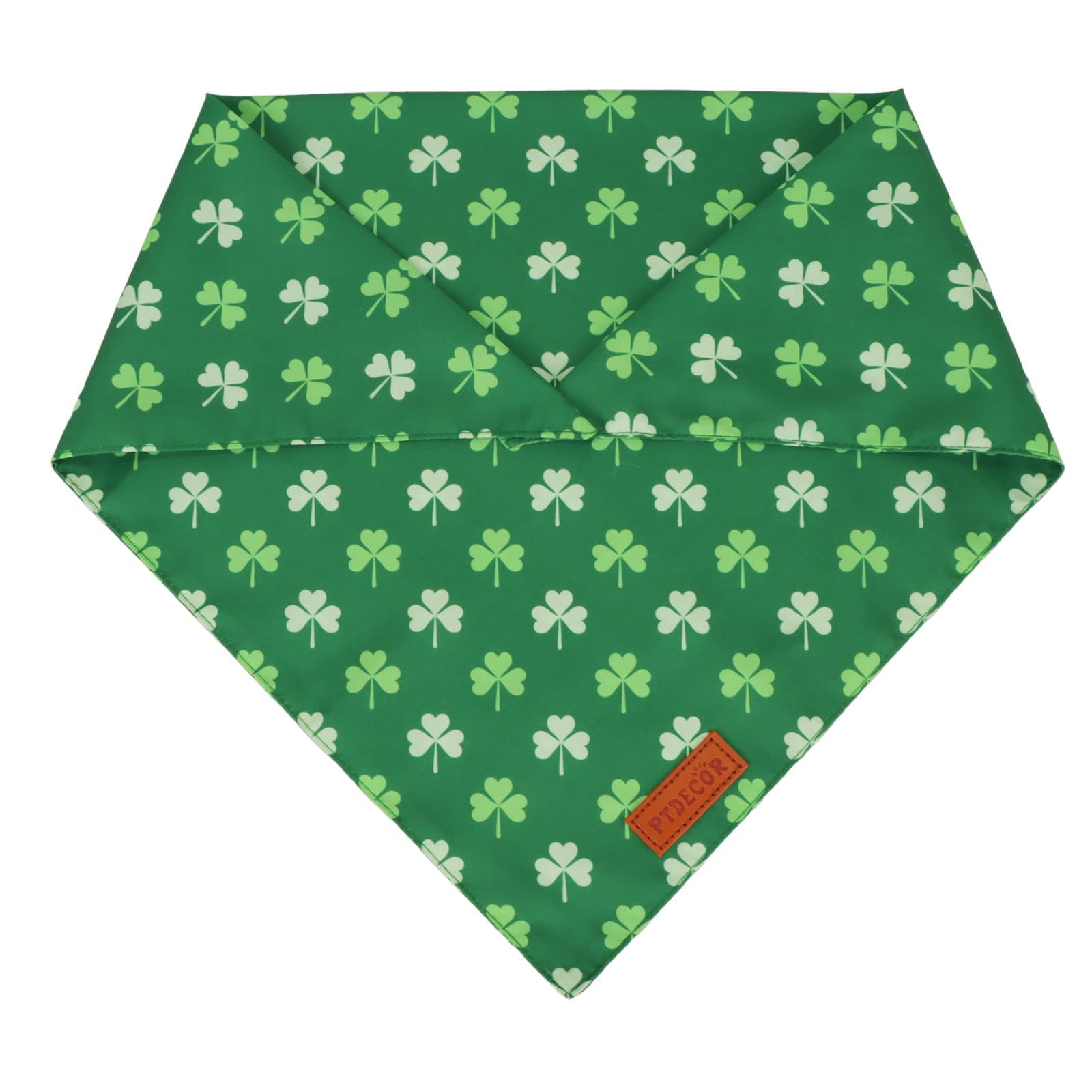 Ptdecor St.Patrick'S Day Dog Bandana,Green Shamrock Reversible Holiday Dog Scarf, Multi Size, Triangle Irish Bandanas For Large