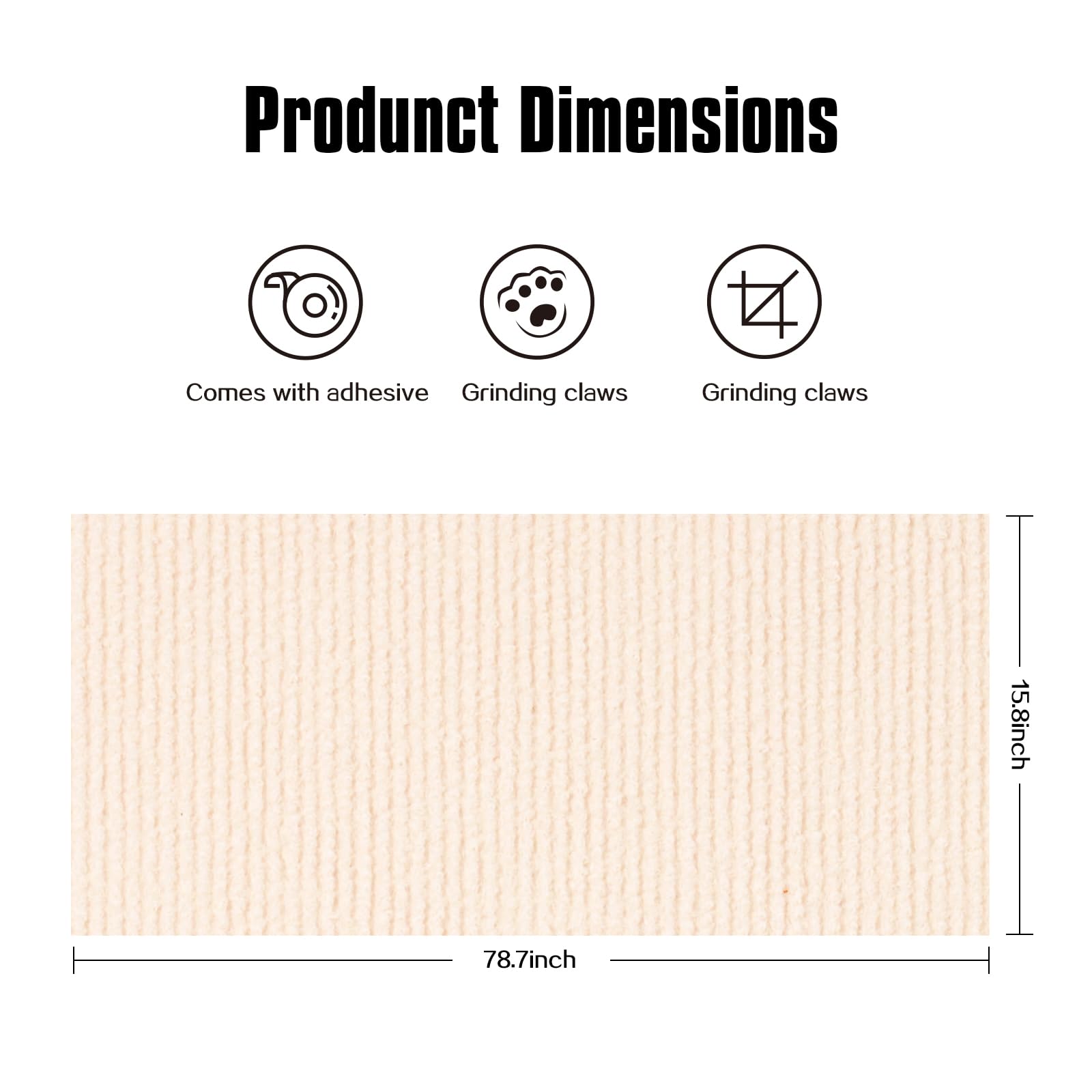 Cat Scratching Mat,Cat Scratch Furniture Protector, Trimmable Self-Adhesive Couch Protector,Carpet Replacement For Tree Shelves,