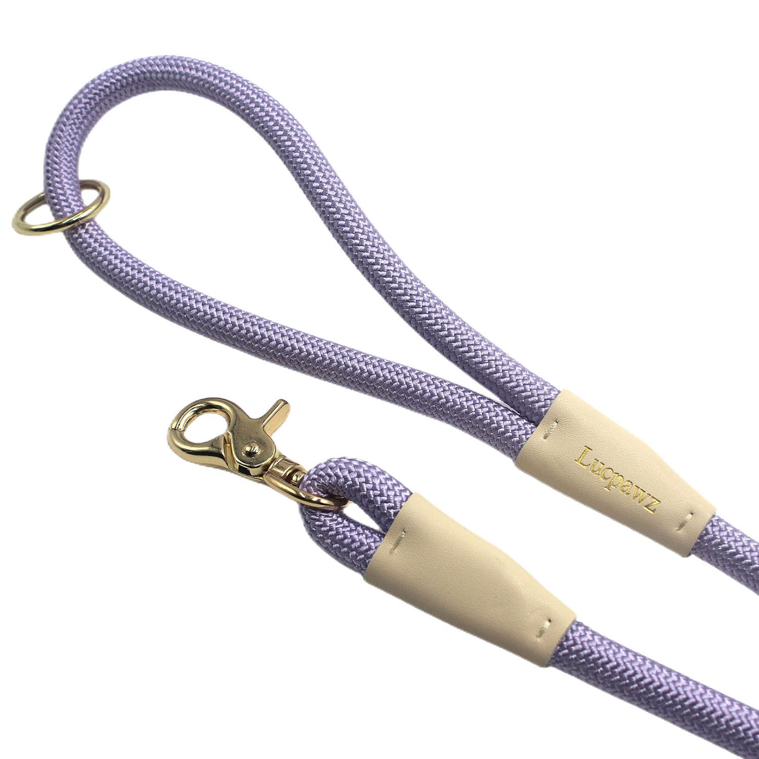 Lucpawz Lobster Snap Pet Leash 5Ft, Special Strong Nylon Rope Dog Leash, Solid Color Rope Dog Lead For All Breeds(Purple,5Ft*10M