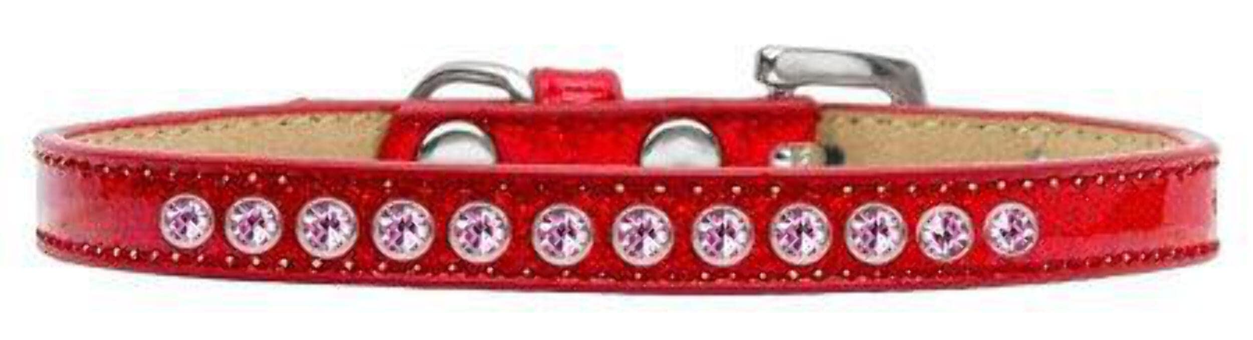 Dog, Puppy and Pet Ice Cream Collar, Pearl & Light Pink Crystal Rimsets Red 12
