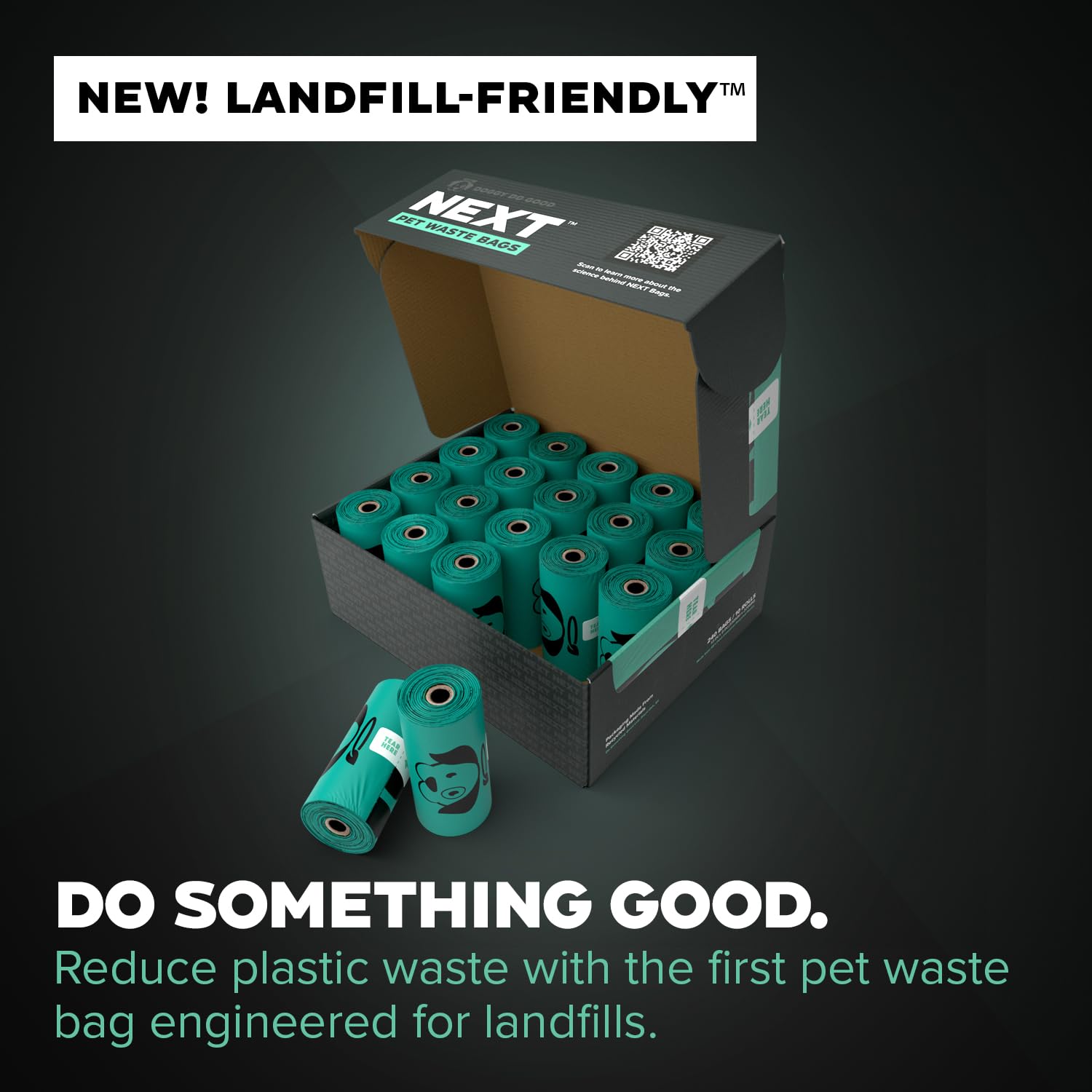 Doggy Do Good Next Pet Waste Bags, Landfill Friendly Recycled Plastic Unscented Dog Poop Bags, Leakproof, Strong, Thick Poop Bags For Dogs, Earth Friendly Poop Bags, 240 Count
