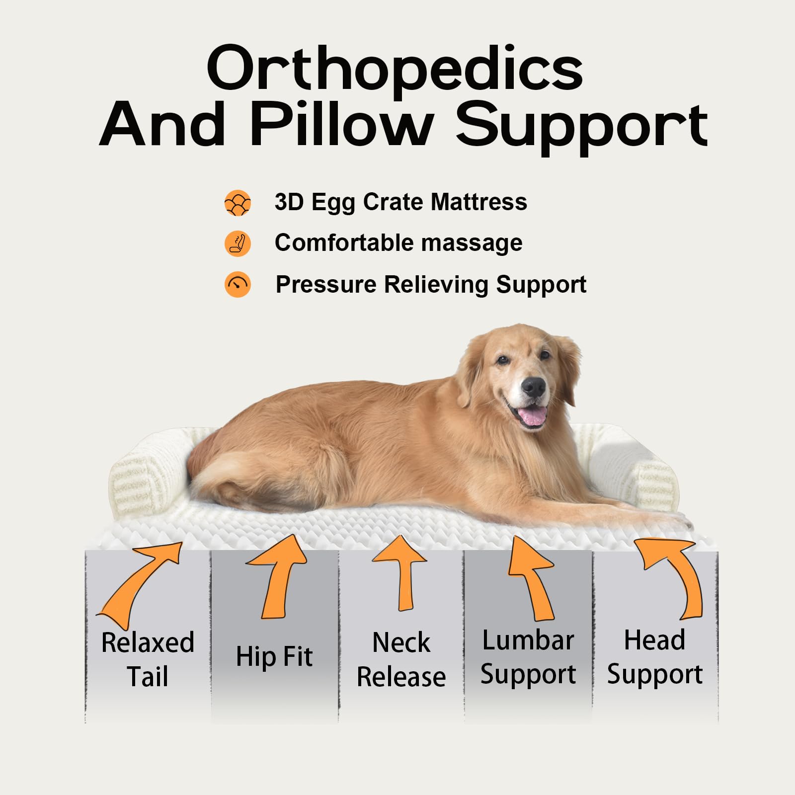 Dog Beds Large Size Dog, Waterproof Memory Foam Large Dogs Bed with Sides, Non-Slip Bottom and Orthopedic Foam Pet Couch Bed wit