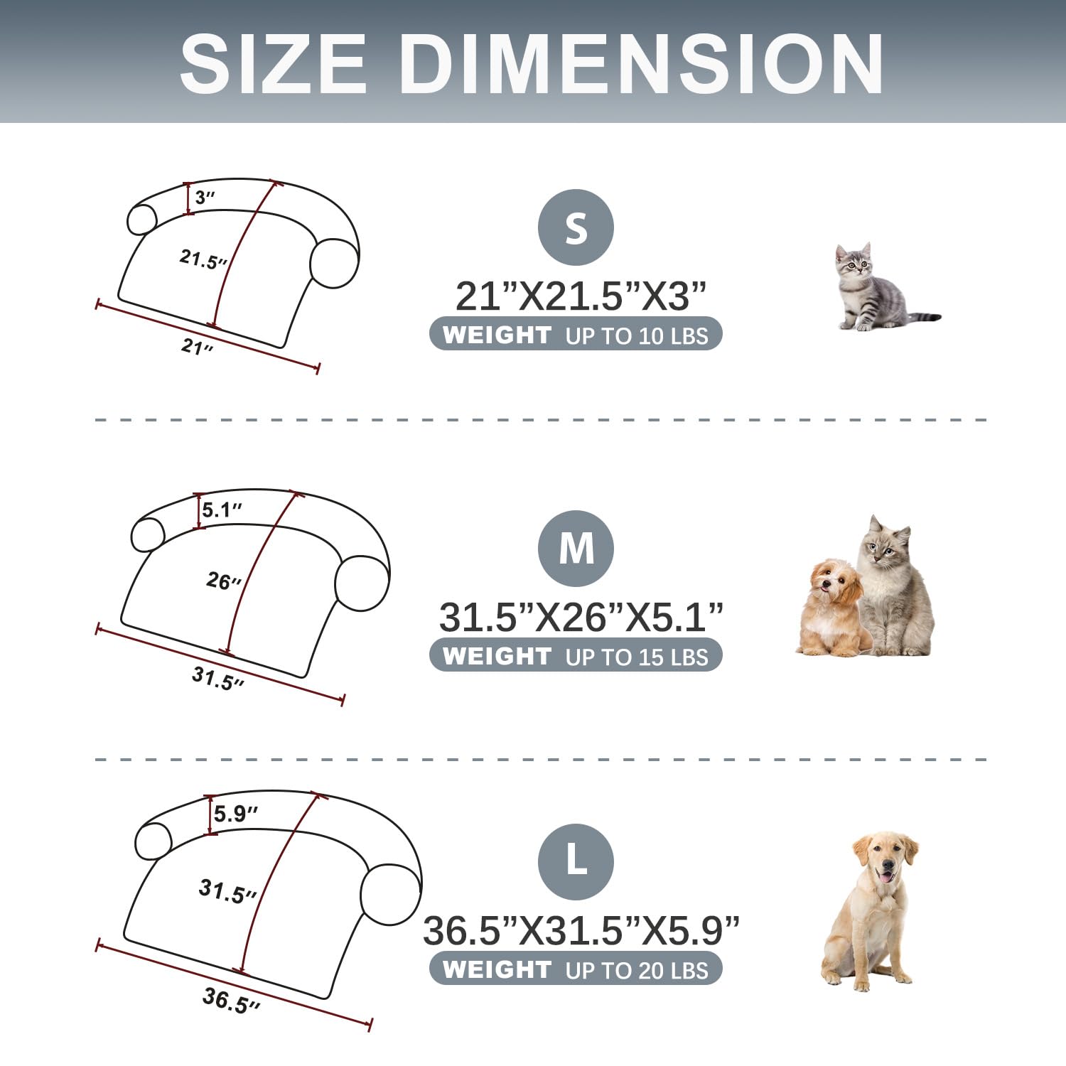 Tinaco Luxurious Calming Bed Mats, Washable Removable Couch Cover, Plush Long Fur Mat For Pets, Waterproof Lining, Perfect For Small, Medium And Large Dogs And Cats (Gradient Gray, L)