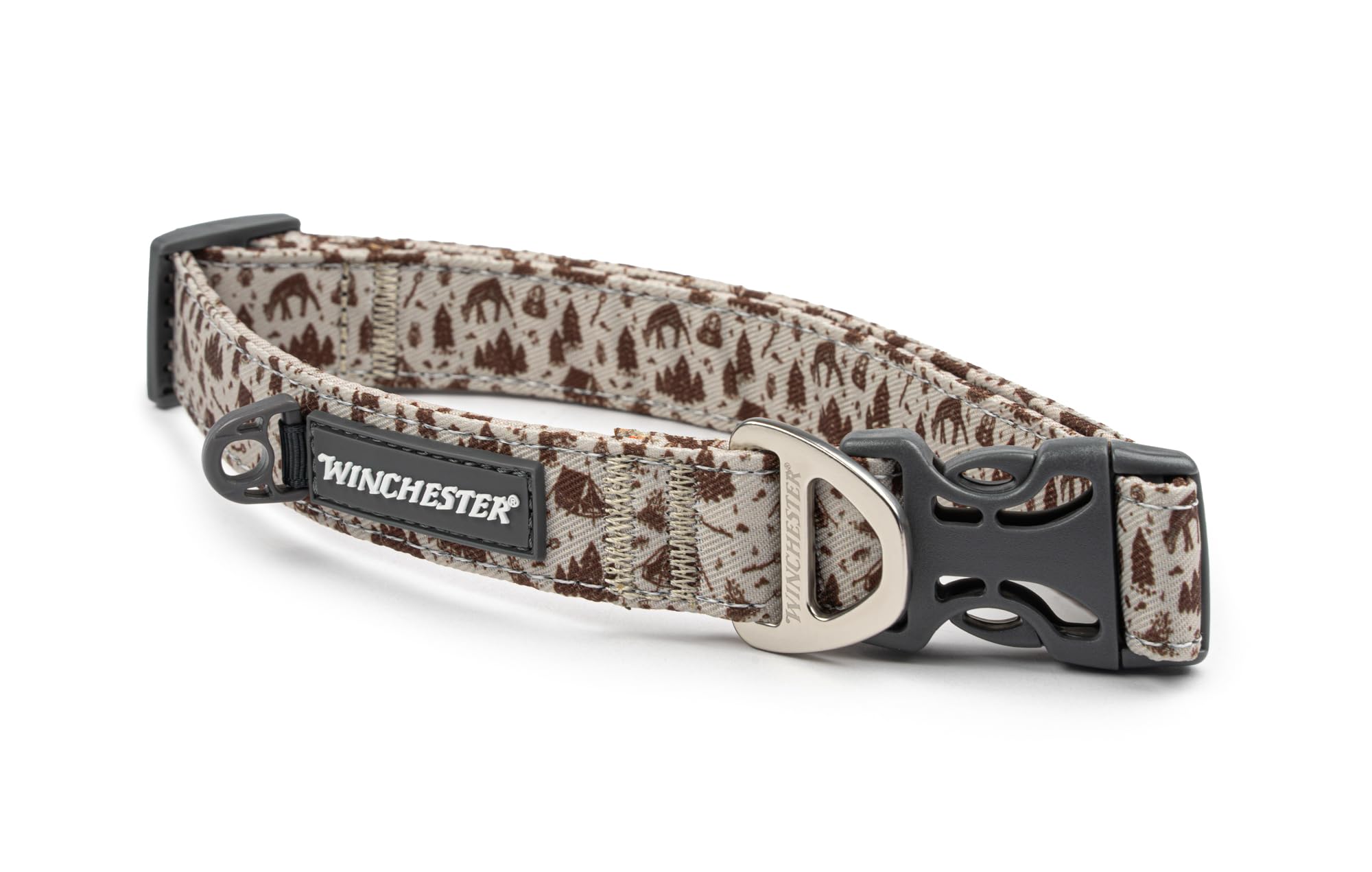 Winchester Printed Designer Dog Collar, Camping Collage, S