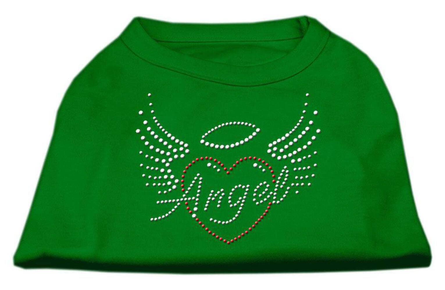 Mirage Pet Products Angel Heart Rhinestone Dog Shirt, X-Large, Bright Pink
