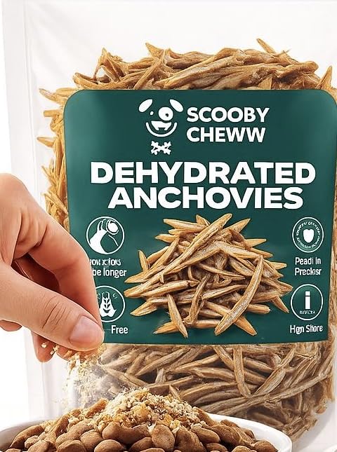 Scooby Cheww Dehydrated Sardines for Dogs & Cats | High-Protein Natural Fish Treat | Omega-3 Rich Crunchy Snack for Healthy Skin