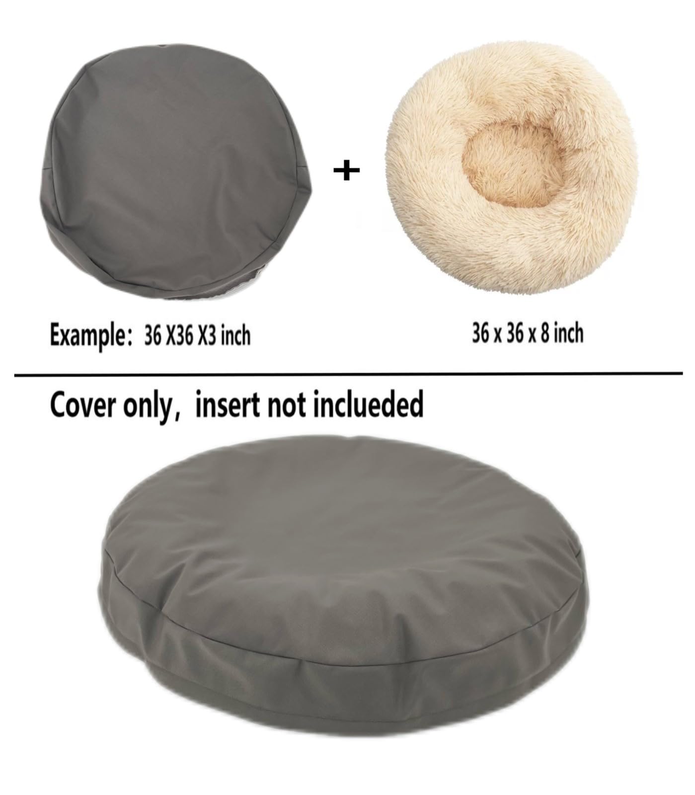 Eechicspace Canvas Round Dog Cover Waterproof Pet Bed Cover Only 30 Inch