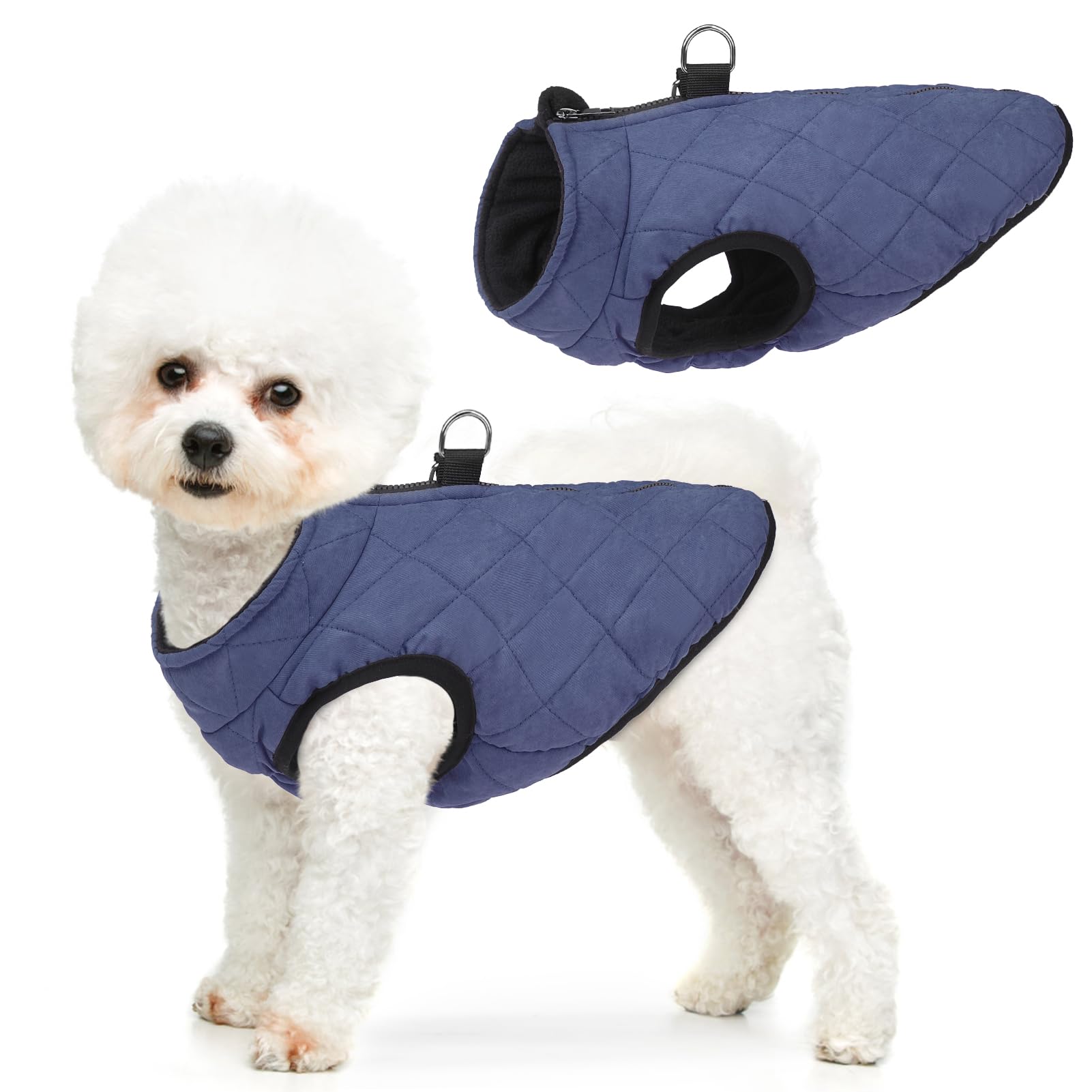 Scenereal Winter Dog Vest Coat With Harness Built In, Warm Dog Jacket For Small Medium Dogs, Dog Cold Weather Coats With Zipper,