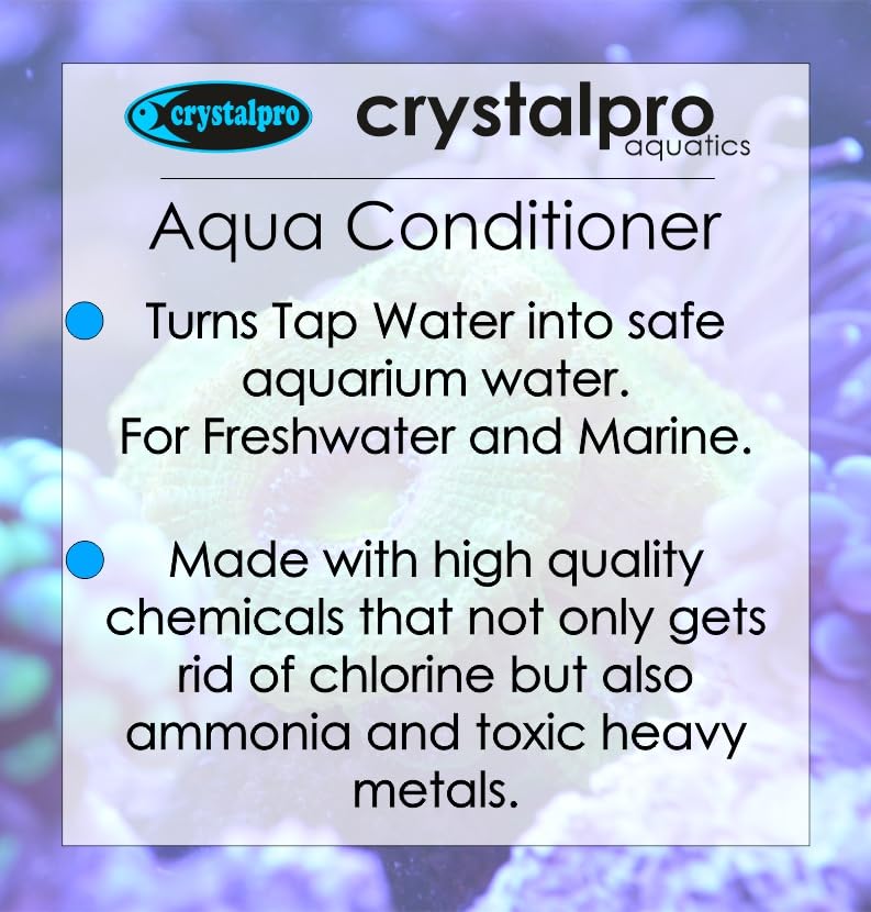 Aqua Conditioner 4.22 Oz - Treats 1320 Gallons Neutralizes Chlorine and Ammonia in Tap Water - with Additional Minerals - for Al