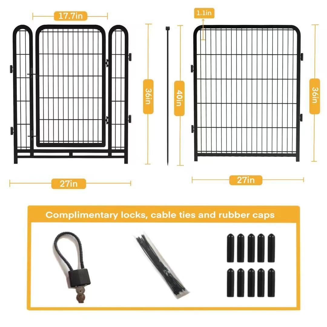 Getlay Dog Playpen 36inch 4 Panels, Puppy Playpen Indoors, Dog Fences Outdoor for Yard, Wide Door Low Threshold Garden Fencing f