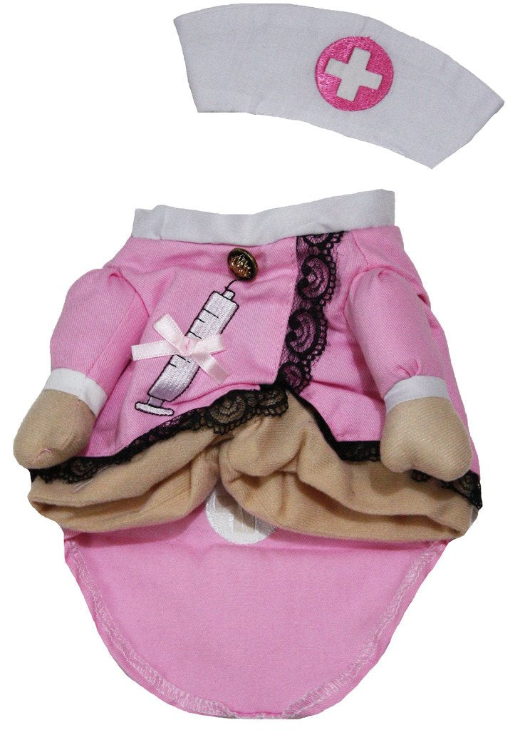 Petitebella Pink Nurse Puppy Dog Costume (Medium)