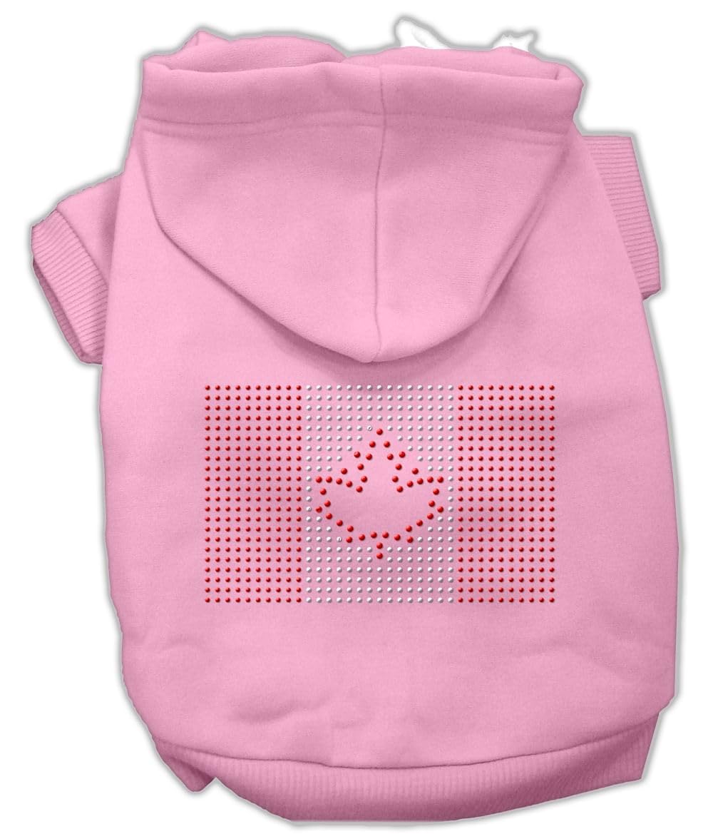 Mirage Pet Products 20-Inch Canadian Flag Hoodies, 3X-Large, Pink