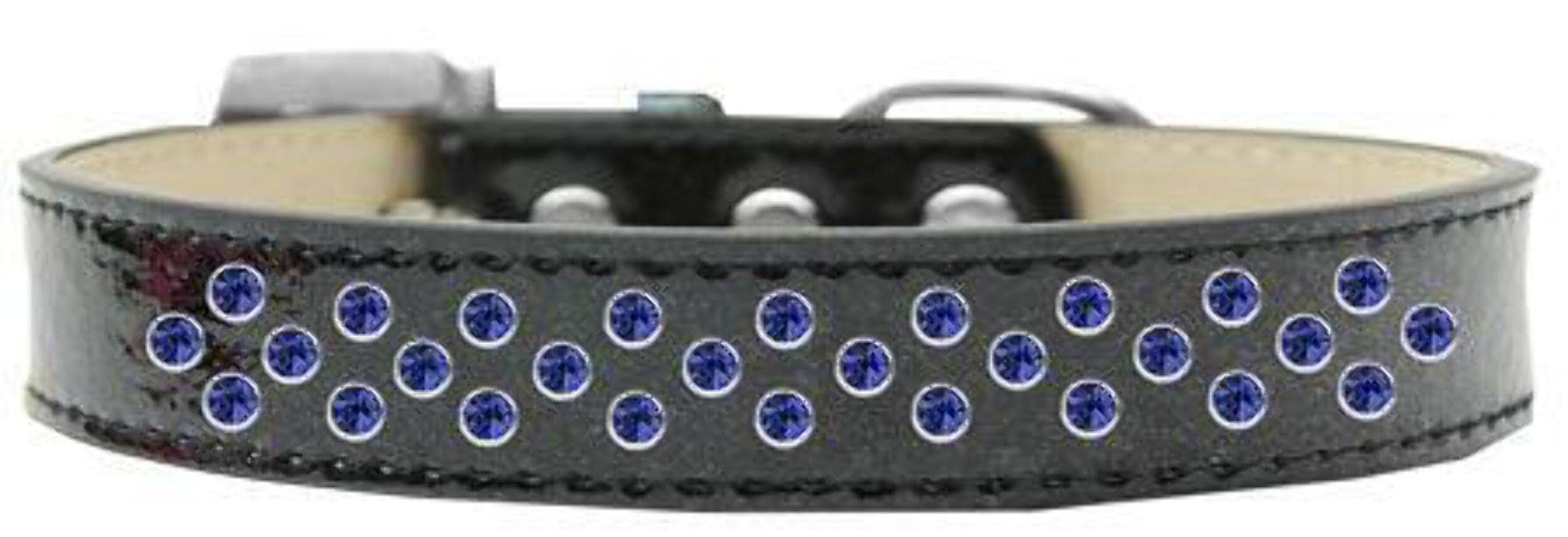Dog, Puppy & Pet Ice Cream Collar, Blue Crystal Rimsets Sprinkles Silver 16