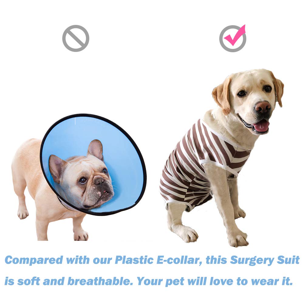 Dogs Recovery Suit Post Surgery Shirt For Female Male Dog, E-Collar Alternative Wound Protective Clothes (Blue White-4Xl)
