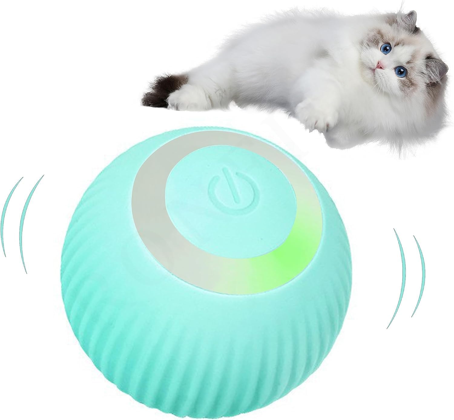 Ronfild Cat Toy Ball Intelligent Funny Cat Ball 360 Degree Rotatable Cat Toys Rechargeable Rotating Ball With Led Light, Cat Cha
