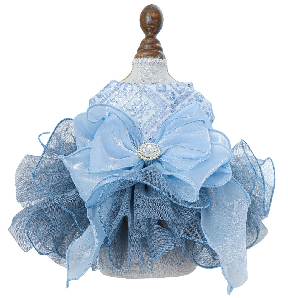 Marupet Fashion Sweet Puppy Dog Blingbling Princess Skirt Pet Dog Lace Cake Camisole Tutu Dress E-Navy M