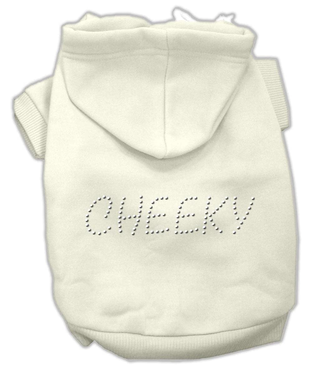 Pet, Dog & Cat Hoodie Rhinestone, "Cheeky" Black XL (14-20 lbs.)