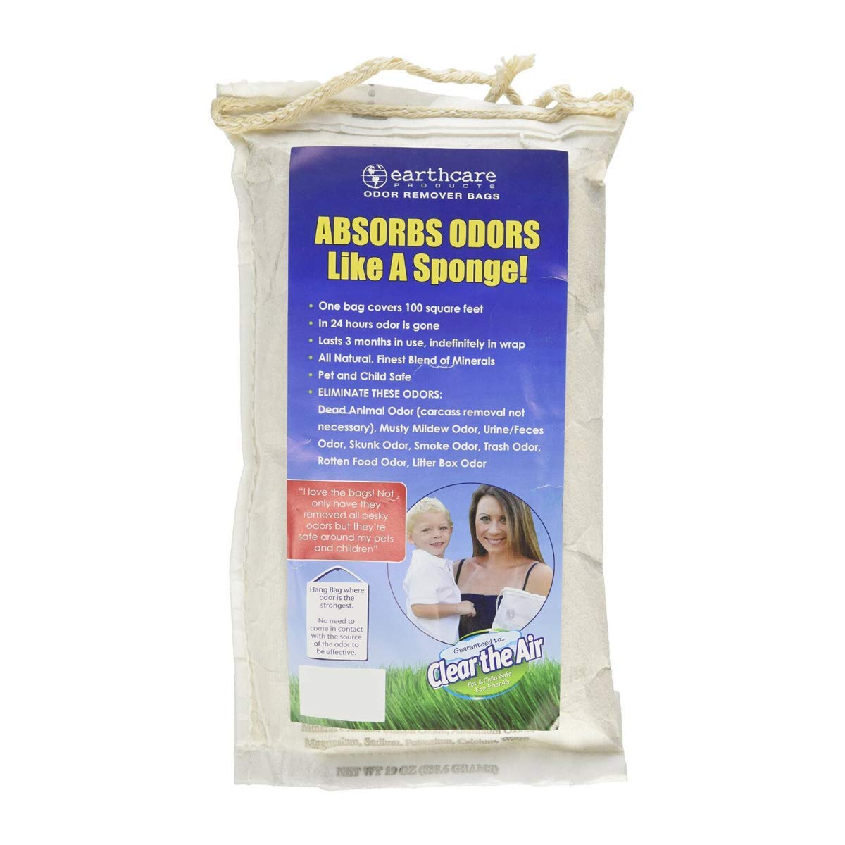 Earth Care Odor Removing Bag for Pet Odor, 1 Count, White, Model: Stinky Smel