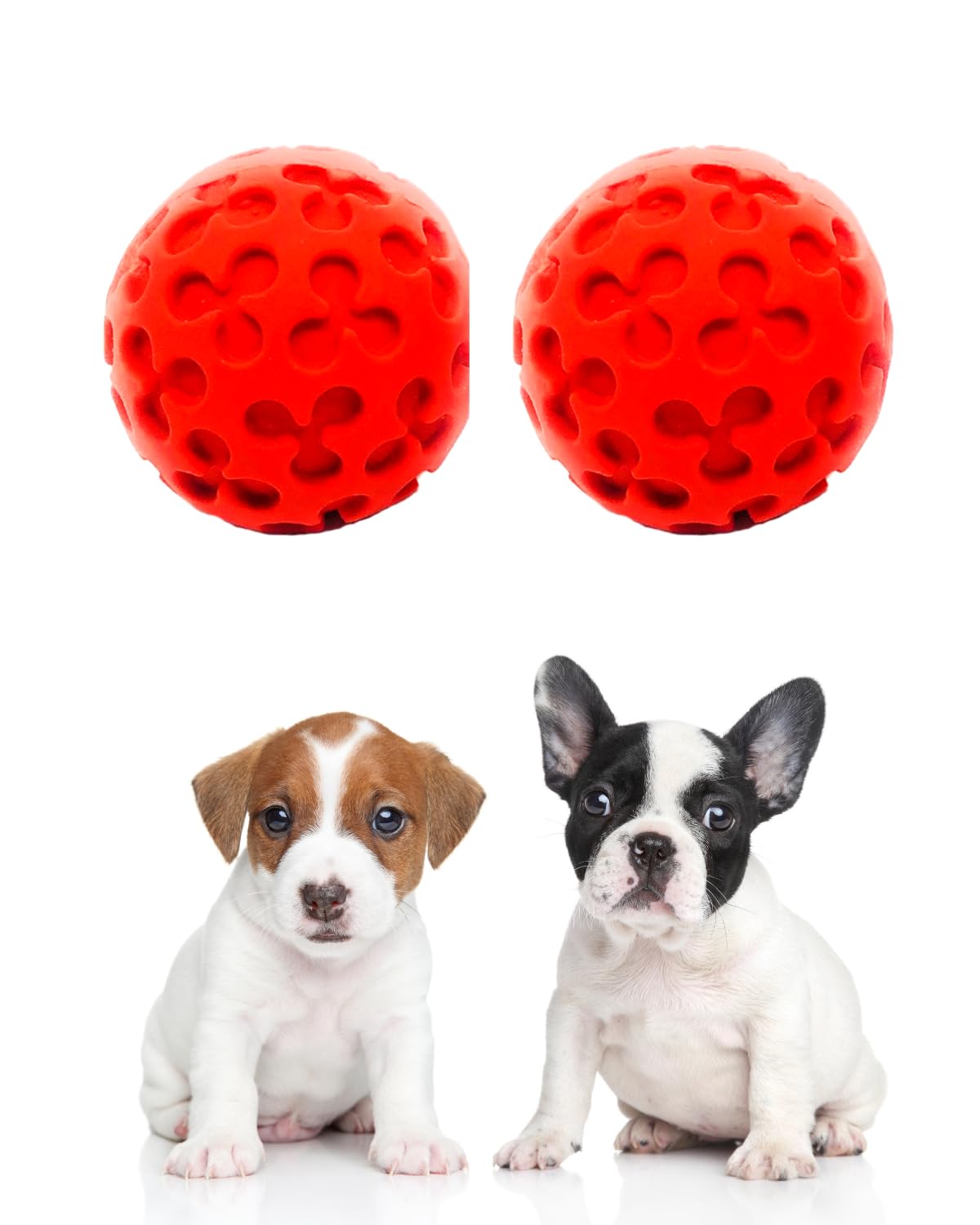 Small Ball Dog Toy - 100% Natural Rubber (Latex) - Soft Squeaky Dog Toy - Small Breeds Puppies - Indoor Play - Free From Harmful Chemicals - Small (2.35') - Set Of 2