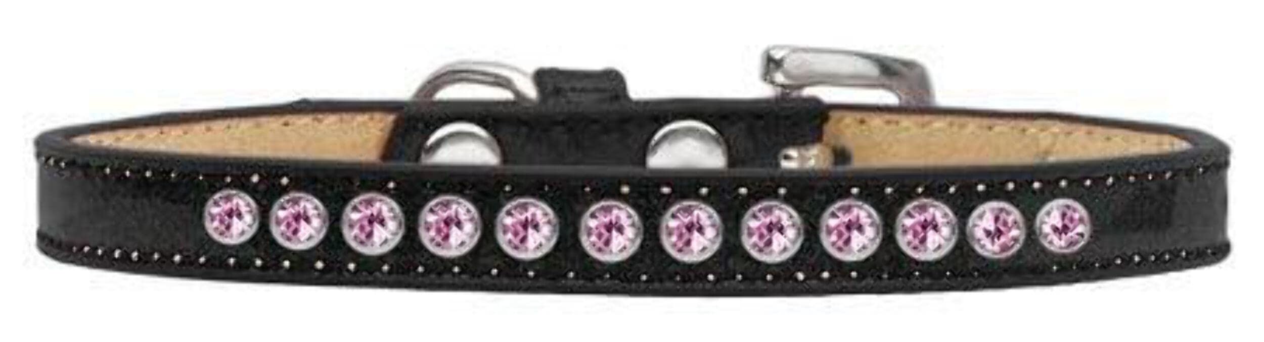Dog, Puppy and Pet Ice Cream Collar, Pearl & Light Pink Crystal Rimsets Silver 8