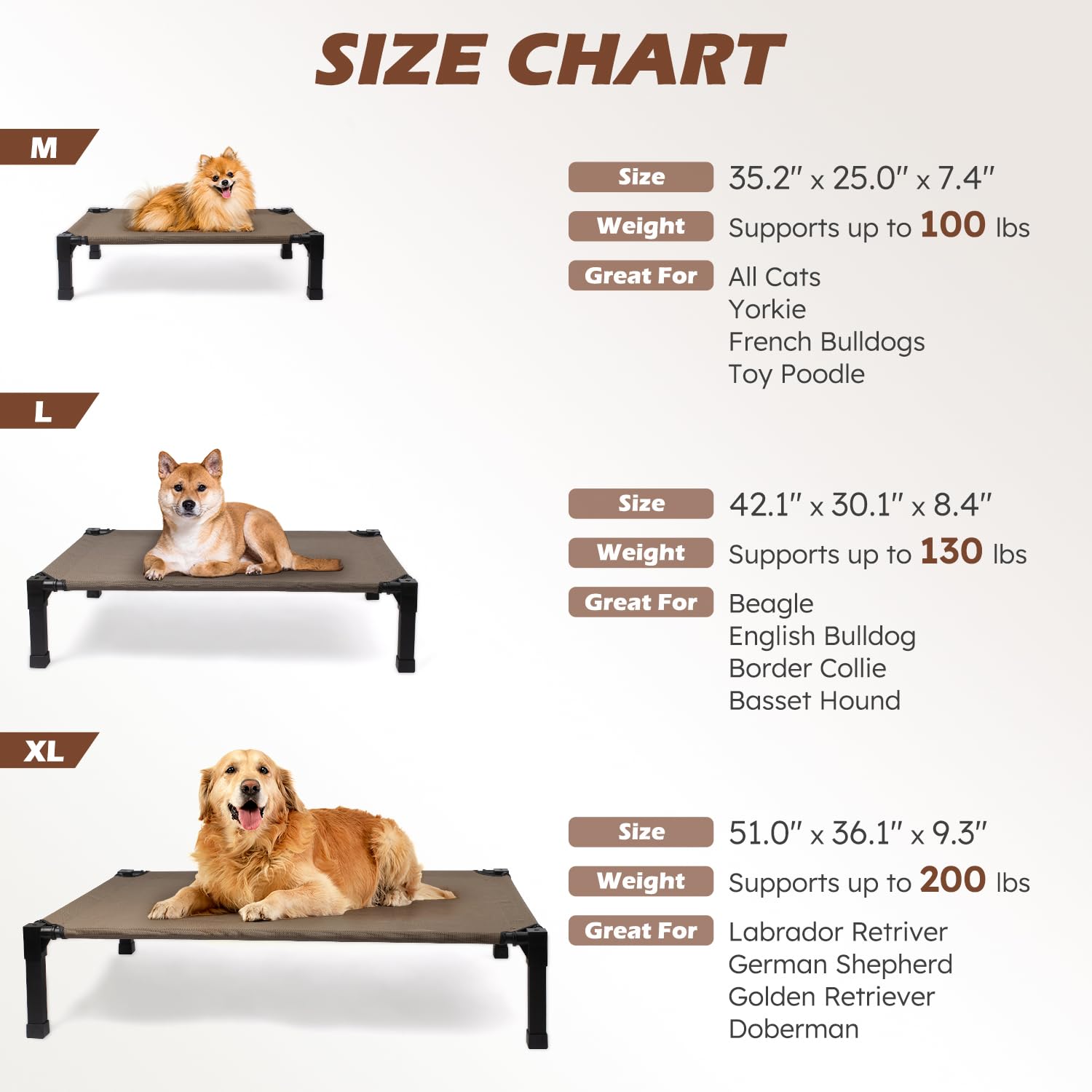Heeyoo Elevated Dog Bed, Cooling Raised Pet Cot With Chew Proof Washable Breathable Mesh And Metal Frame, Portable Dog Cot Bed W