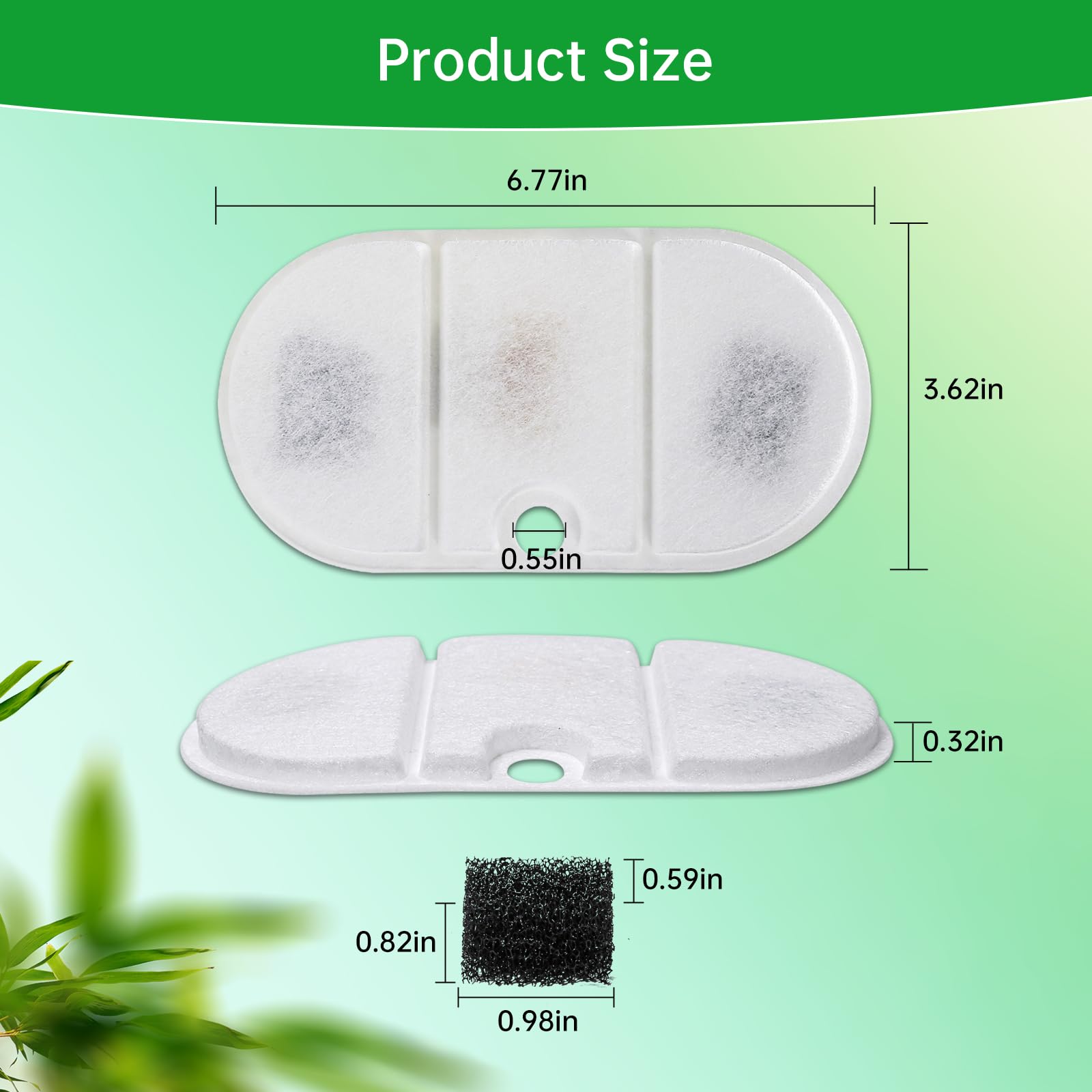 16 Packs Replacement Filters Compatible With Capsule Cat Water Fountain Plwf002, 16 Replacement Carbon Filters & 16 Sponges For