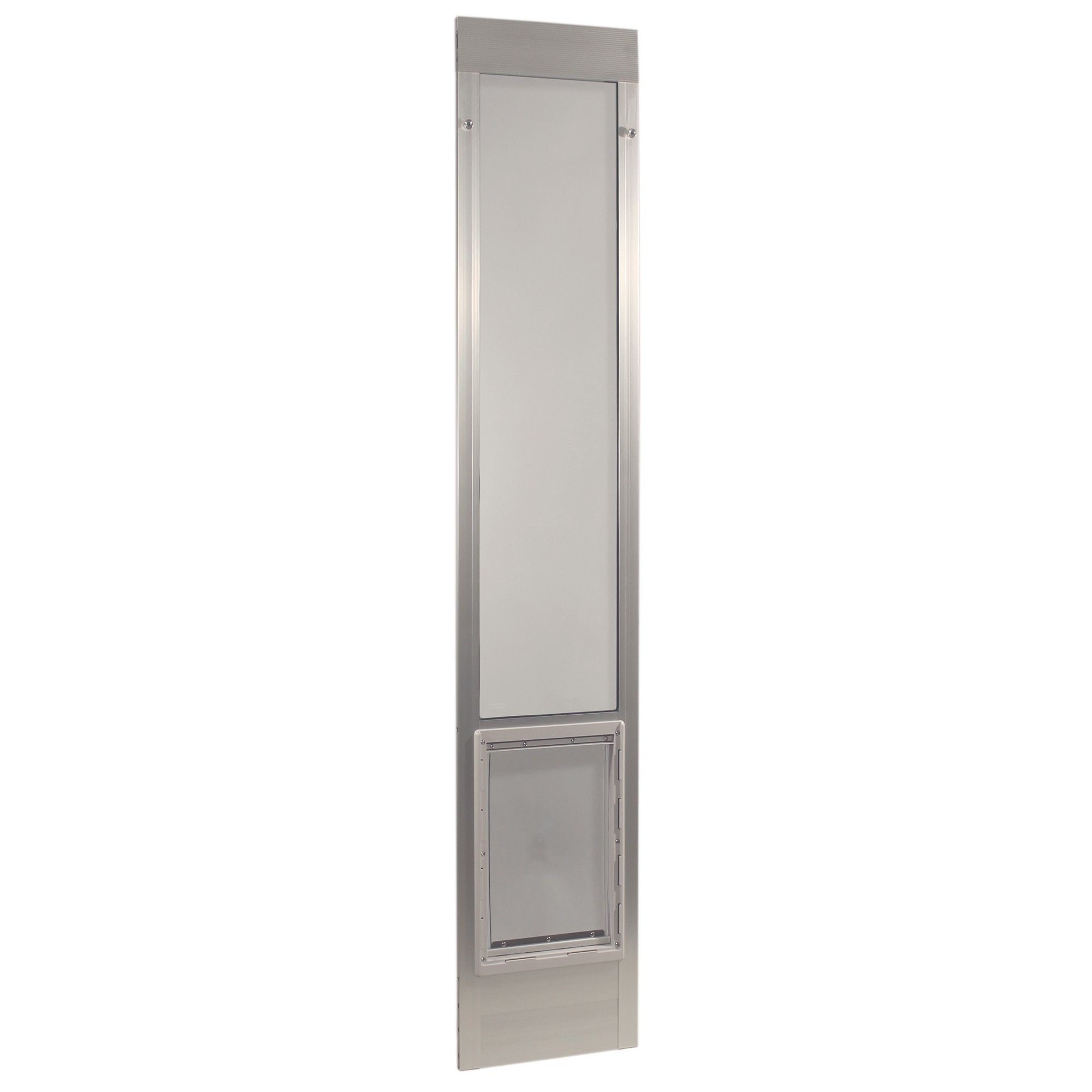 Ideal Pet Products Aluminum Pet Patio Door, Adjustable Height 77-5/8'' To 80-3/8'', 15'' X 20'' Flap Size, Mill/Silver