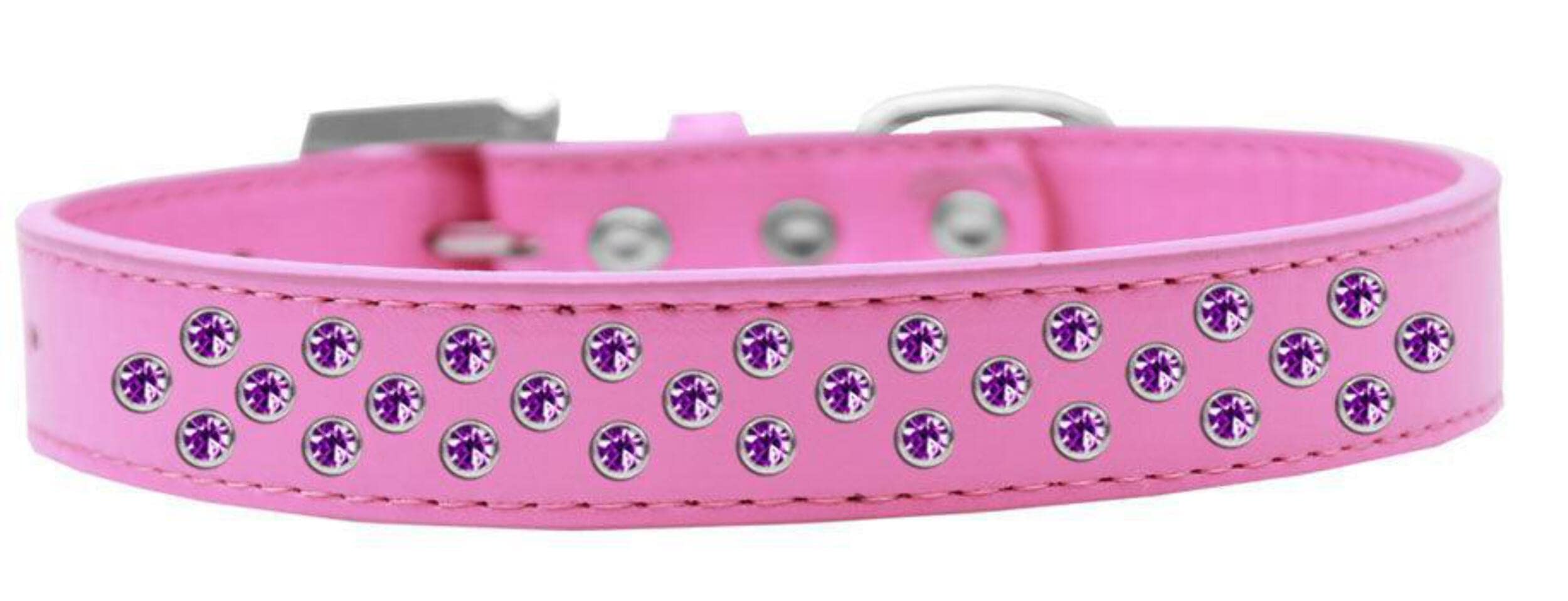 Mirage Pet Products Sprinkles Dog Collar with Purple Crystals, Size 14, Aqua