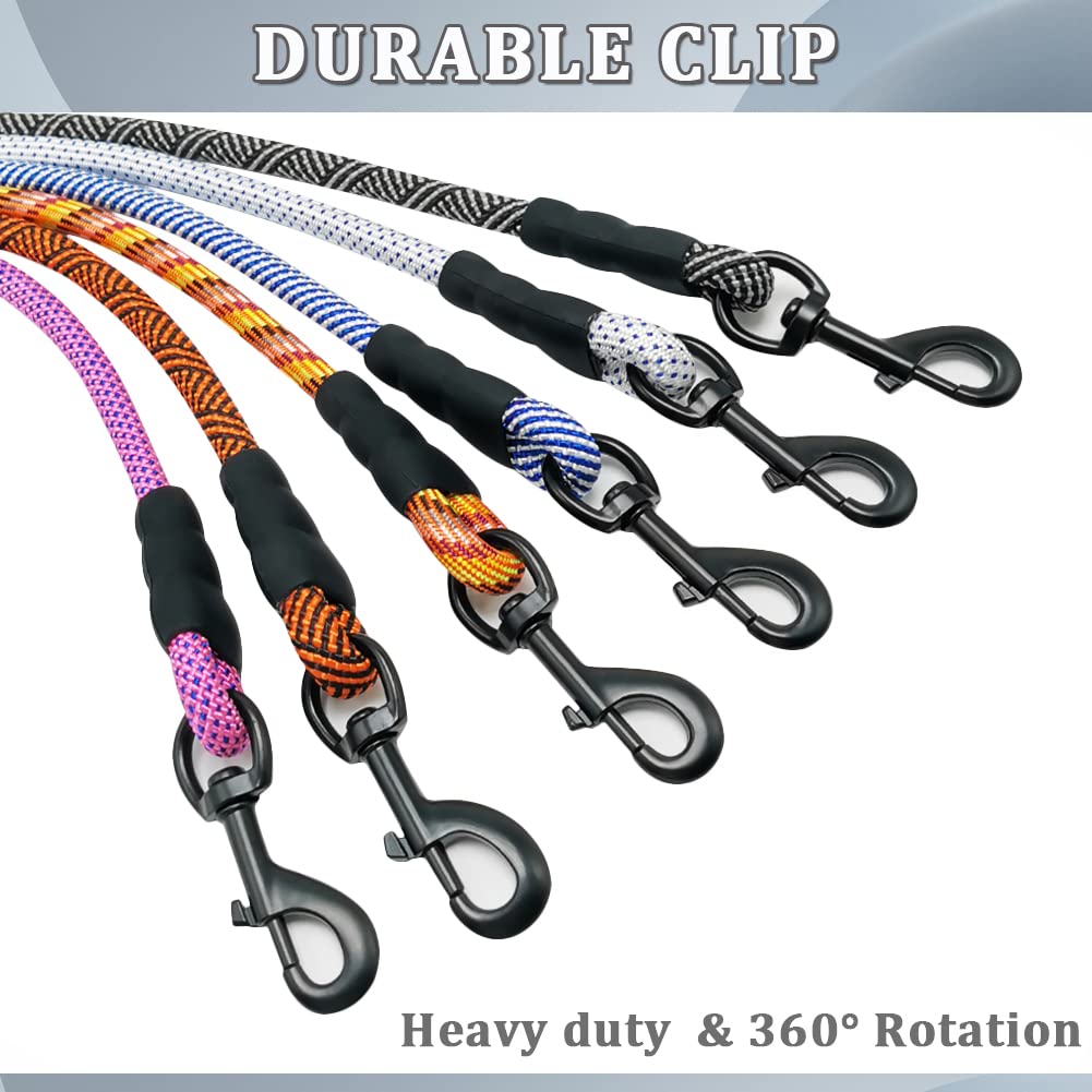 Maypaw Heavy Duty Rope Dog Leash, 3/4/5/6/7/8/10/12/15 Ft Nylon Pet Training Leash, Soft Padded Handle Thick Lead For Large Medi