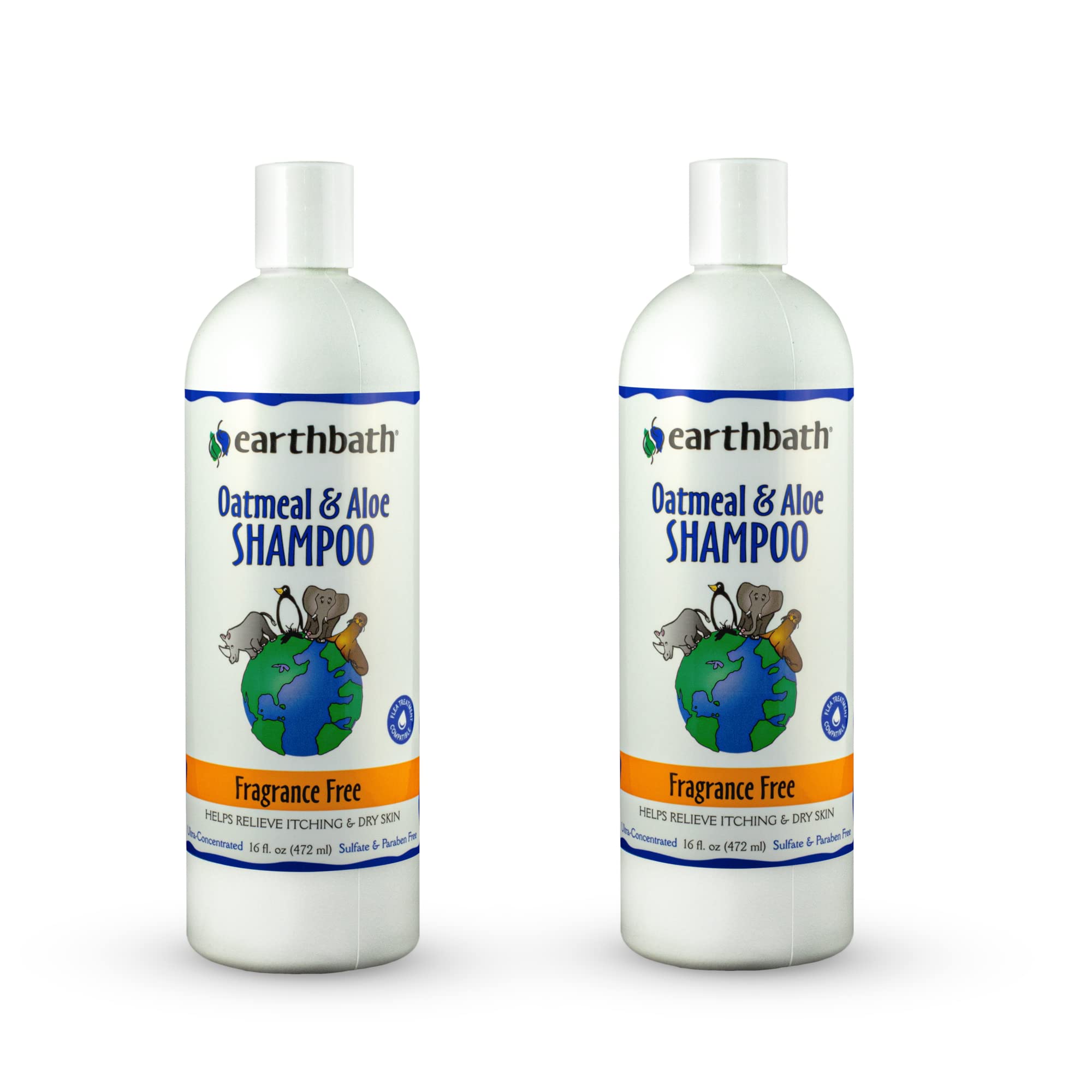 Earthbath Oatmeal And Aloe Shampoo (2 Pack), 16 Oz