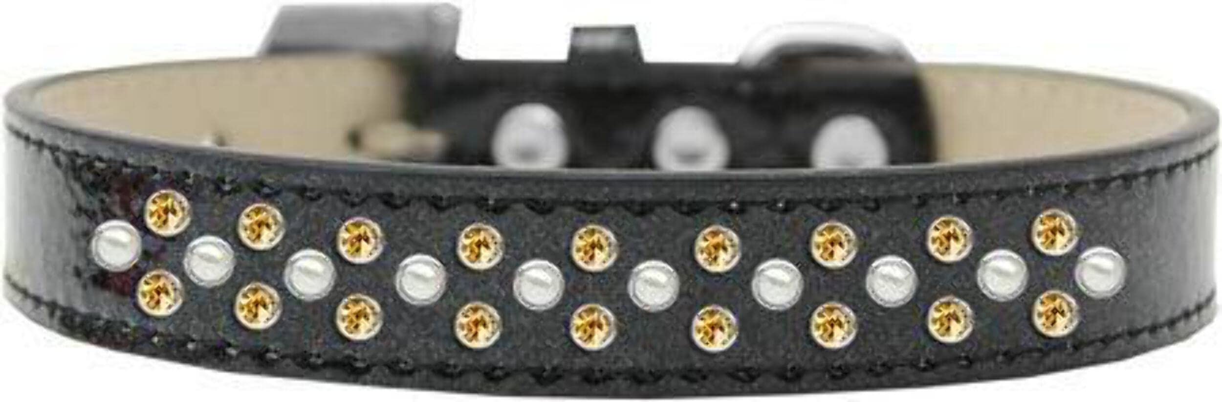 Mirage Pet Products Sprinkles Ice Cream Dog Collar with Pearl and Yellow Crystals, Size 16, Purple